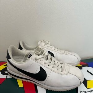 Nike Classic White and Black Cortez Sneakers